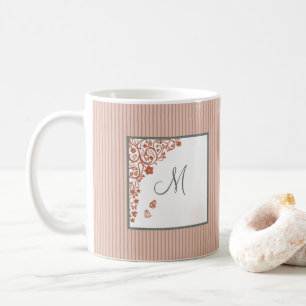 Mug Jardin de papillons en terre cuite Monogramme en é