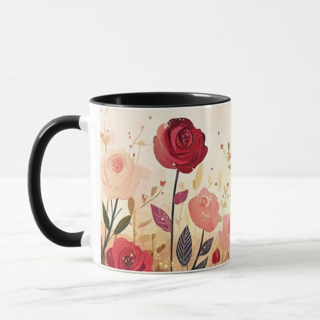 Mug jardin de roses fantaisiste  (Gauche)