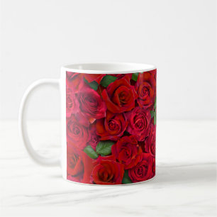 Mug Jardin de roses rouges motif floral romantique san