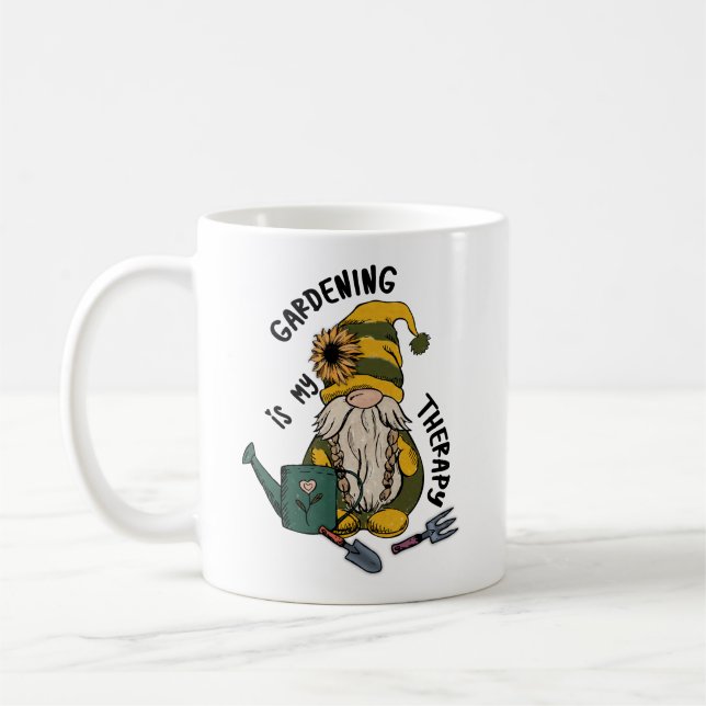 Mug Jardin De Tournesol Gnome Le Jardinage Est Ma Thér (Gauche)