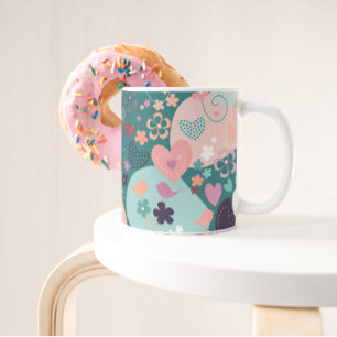 Mug Jardin de Whimsical en Bright Pastel Colors Café M