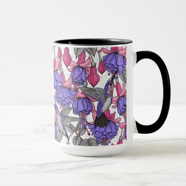 Mug Jardin des colibris en rose et rose (Droite)