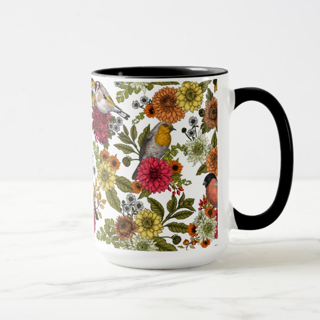 Mug Jardin d'oiseaux et de fleurs 1 (Droite)