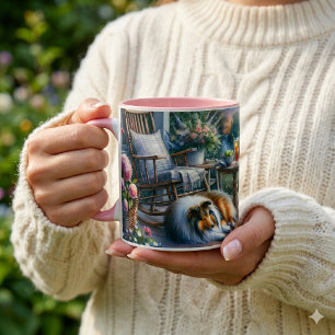 Mug Jardin étoilé sous l'auvent Sheltie rêve