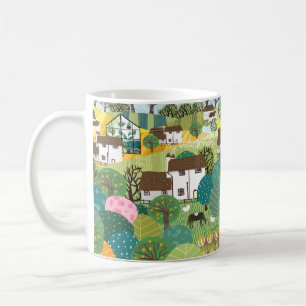 Mug Jardin, ferme, nature et campagne. illu vintage
