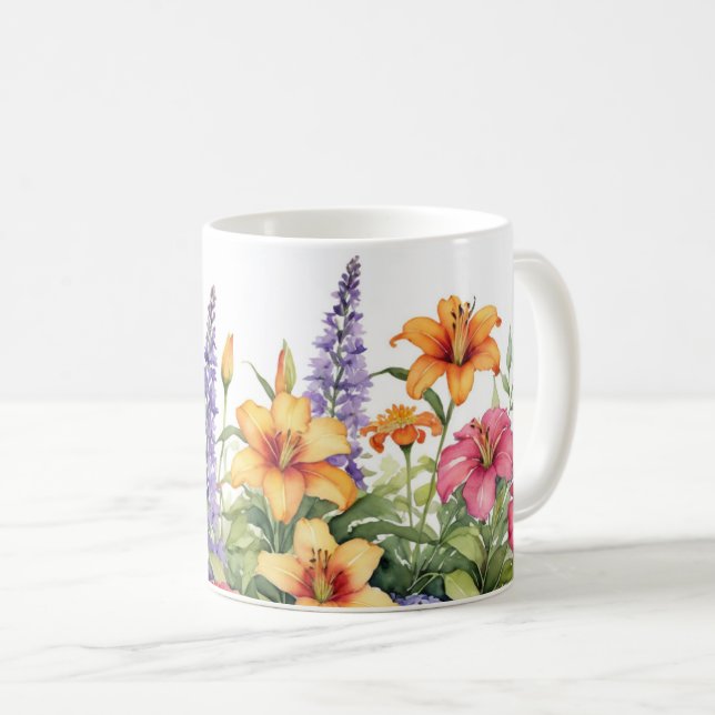 Mug Jardin Fleur Botanique Plutôt Coloré Élégant (Devant droit)