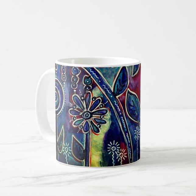 Mug Jardin Fleur de Lotus fantasmagorique Art original (Devant gauche)