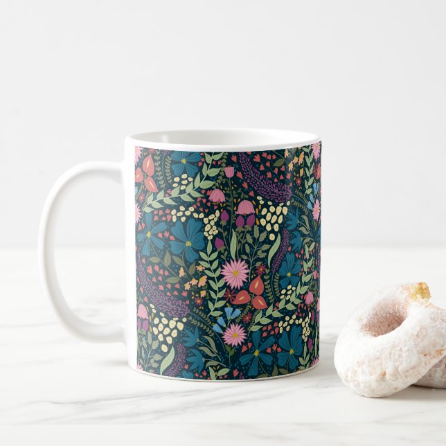 Mug Jardin Fleur sauvage gras (Avec donut)