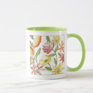 Mug Jardin fleuri avec Arrière - plan blanc