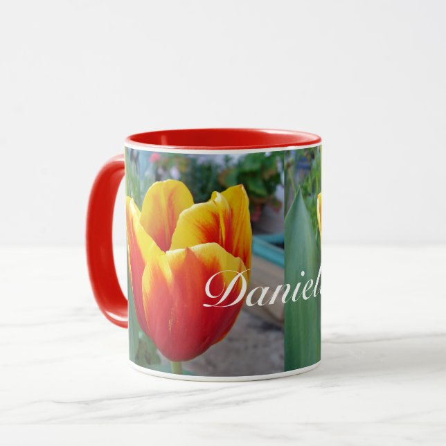 Mug Jardin fleuri de la Tulipe rouge et jaune Femmes N (Devant gauche)