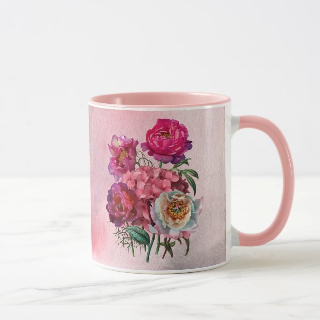 Mug Jardin fleuri romantique (Droite)