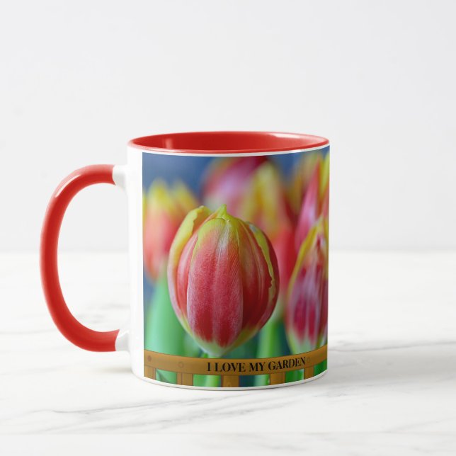 Mug Jardin fleurs tulipes J'aime mon jardin personnel (Gauche)