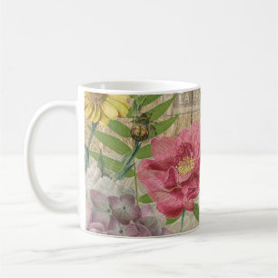 Mug Jardin Floral de Nid d'Oiseau Fleur Papillon Art