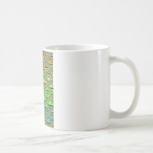 Mug Jardin Floral Fantastique et Éclectique à Carreaux