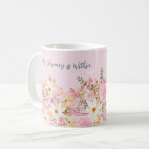 Jardin floral rose avec citation Bouddha Minutieux