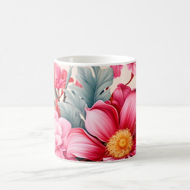 Mug Jardin floral tropical rose exotique (Centre)