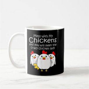 Mug Jardin Fou Poulet Lady Femme Fermière Cadeau