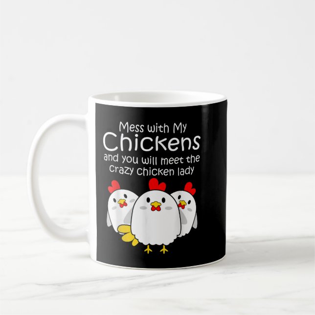 Mug Jardin Fou Poulet Lady Femme Fermière Cadeau (Gauche)