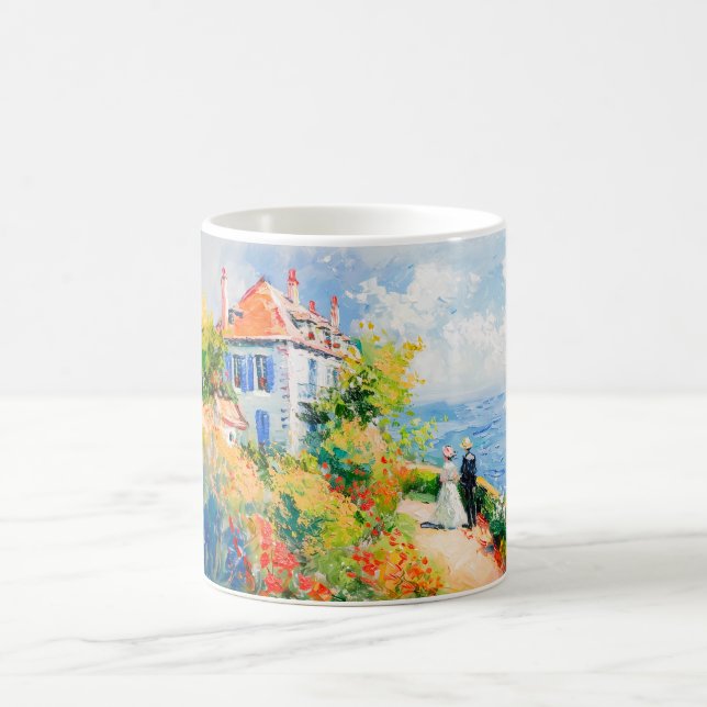 Mug Jardin impressionniste au bord de la mer – Fleurs  (Centre)