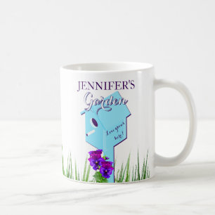 Mug Jardin "L'amour pousse ici !" Pansies Birdhouse