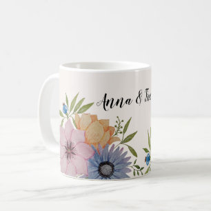 Mug Jardin printanier aquarelle beige neutre