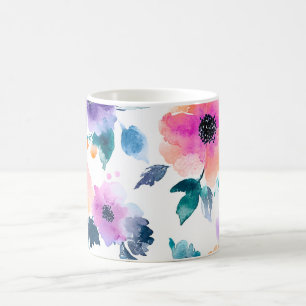 Mug Jardin printanier vintage floral aquarelle