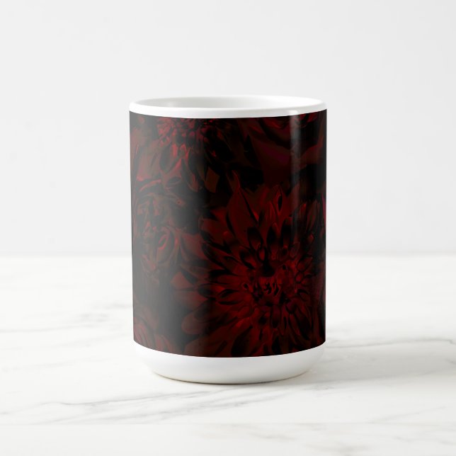 Mug Jardin sombre fleurs rouges romantiques gothiques  (Centre)
