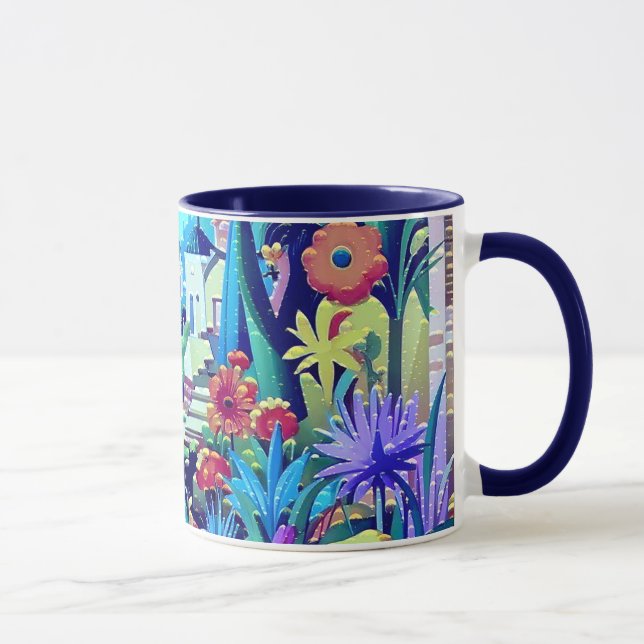Mug Jardin surréel - Floral Illustration design 2 (Droite)