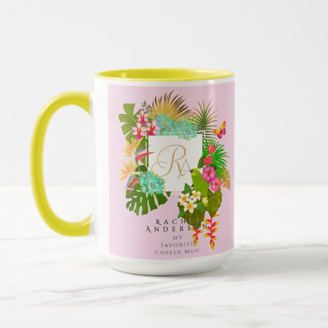 Mug Jardin tropical rose (Gauche)