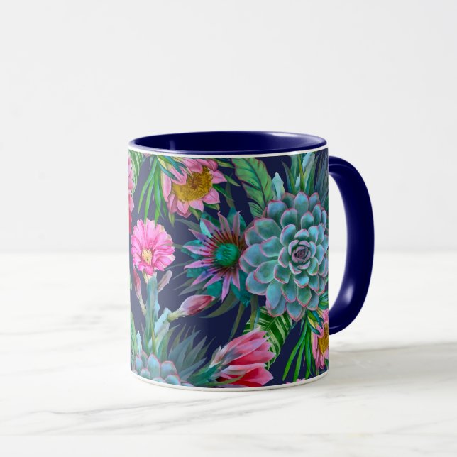 Mug Jardin tropical Succulent (Devant droit)