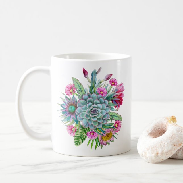 Mug Jardin tropical Succulent (Avec donut)