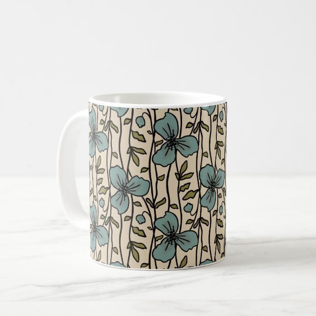 Mug Jardin Vertical en Fleurs Délice Fleurs Bleu Sarce (Devant gauche)