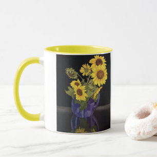 Mug Jardin Vintage Été Tournesols Fleurs dans un Vase