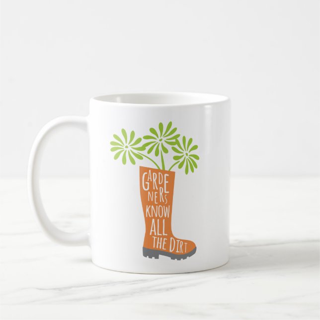Mug Jardinage drôle disant toute la saleté (Gauche)