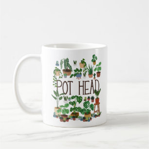 Mug Jardinage Poted Plante Pot Head