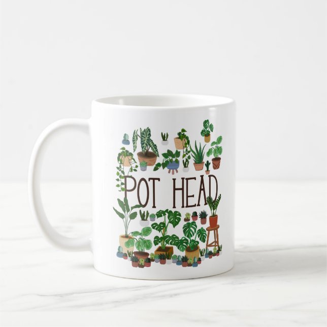 Mug Jardinage Poted Plante Pot Head (Gauche)
