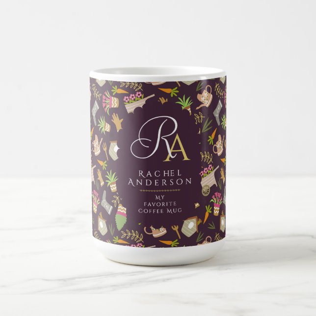 Mug Jardinier Monogramme Brun (Centre)