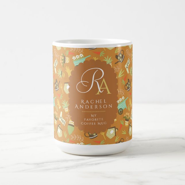 Mug Jardinier Monogramme Brun Argile (Centre)