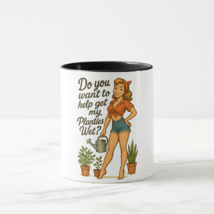 Mug Jardinier Pin-Up Impertinent Design de Plantes Pun