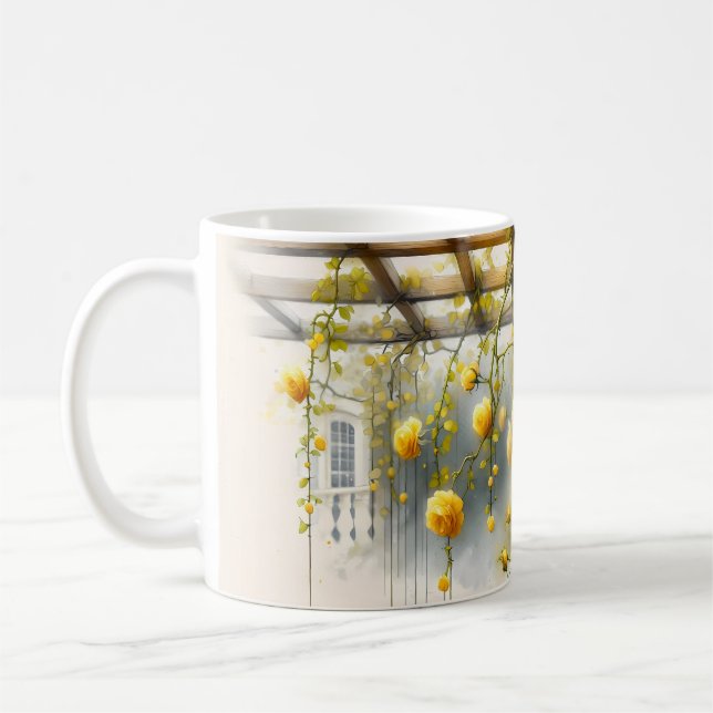 Mug Jardins aquarelle de roses jaunes (Gauche)