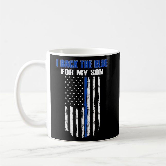 Mug J'Arrive Le Bleu Pour Mon Fils Fier Officier De Po (Gauche)