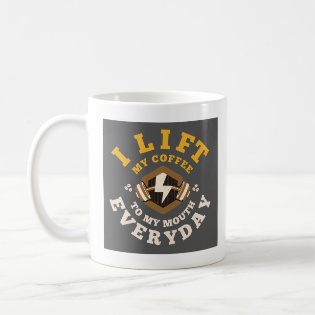 Mug J'Ascense Tous Les Jours (Gris/Or) (Gauche)