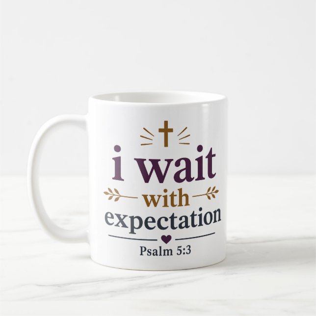 Mug J'attends avec anticipation Bible chrétienne esthé (Gauche)