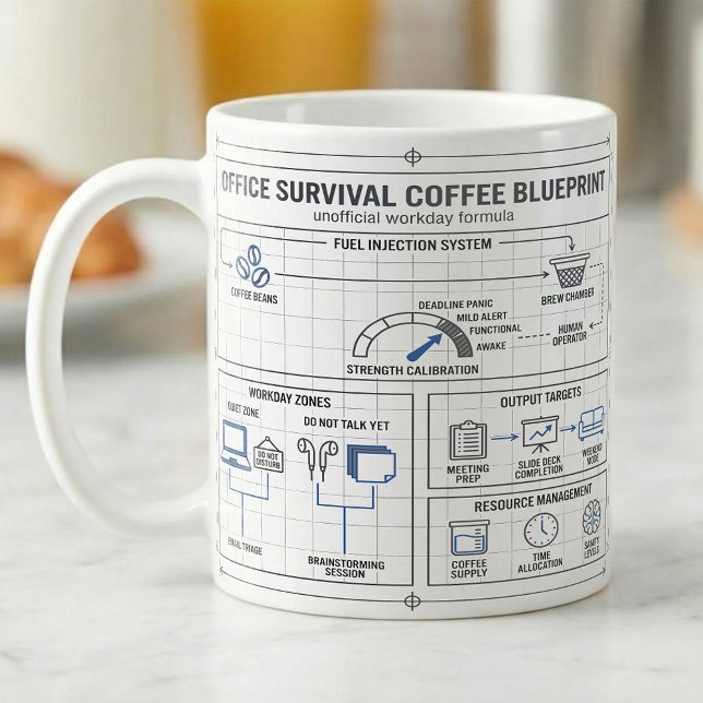 Mug Jauge de panique de délai de plan de café de burea (Créateur téléchargé)