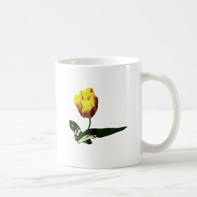 Mug Jaune avec tulipe rouge (Droite)