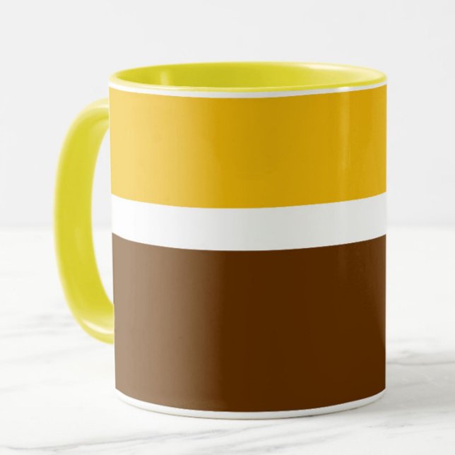 Mug Jaune blanc Brown couleur pâle Conception des bloc (Créateur téléchargé)