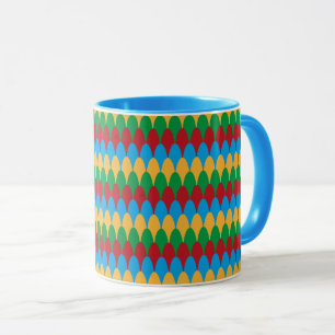 Mug Jaune Bleu Vert & Rouge Géométrique Coquilles