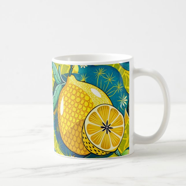 Mug Jaune citron et jardin d'abeilles (Droite)