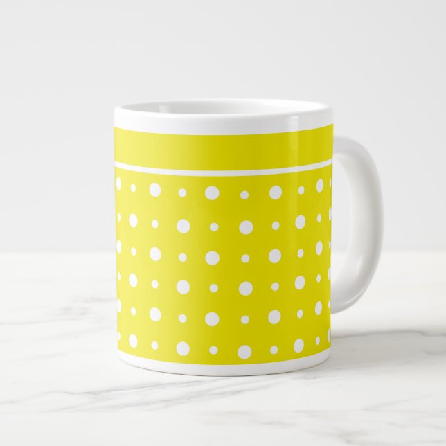 Mug jaune citron, Pois blancs (Devant droit)