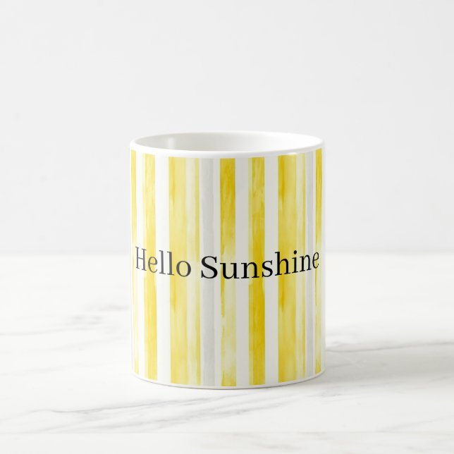 Mug Jaune Citron Rayures Blanches (Centre)